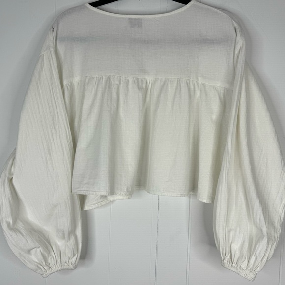Princess Polly Aries White Cotton Empire Crop Top Size 6 - Picture 10 of 12